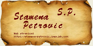 Stamena Petrović vizit kartica